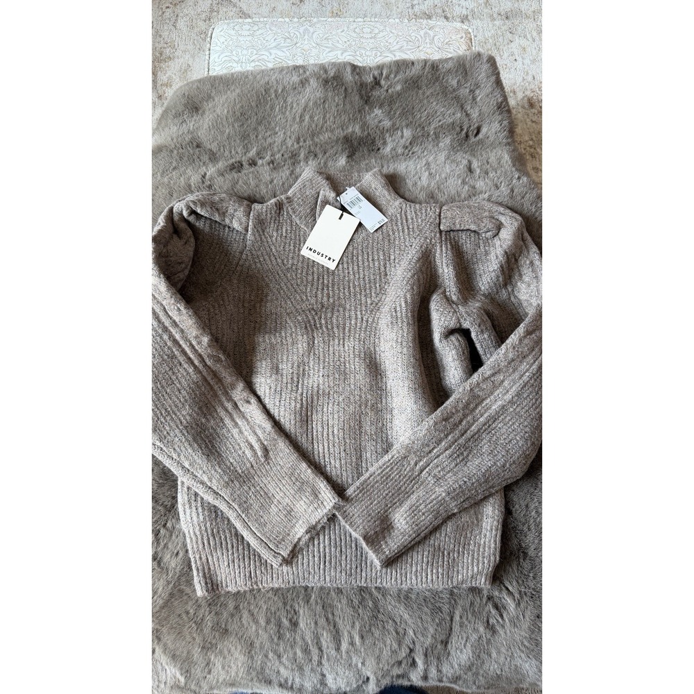 Industry Republic Clothing Heather Brown Mock Neck Long Sleeve Sweater NWT Large
